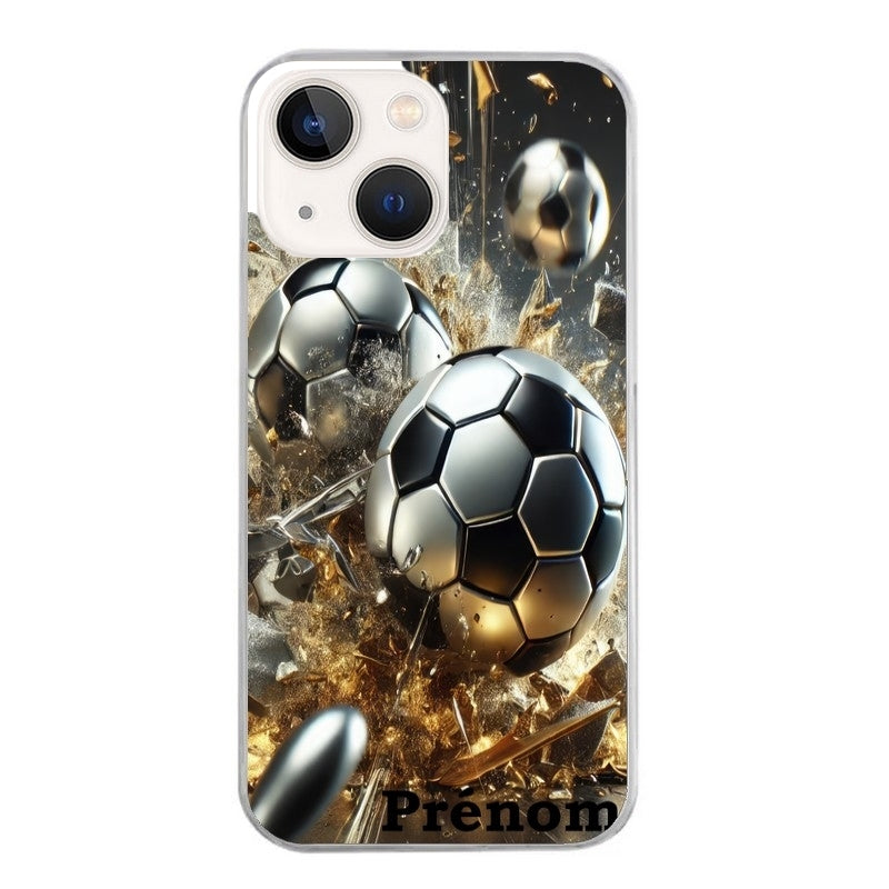 Coque taperso pour Iphone 11 et PRO PRO MAX avec motif foot metal personnalisee protection antichoc personnalisée