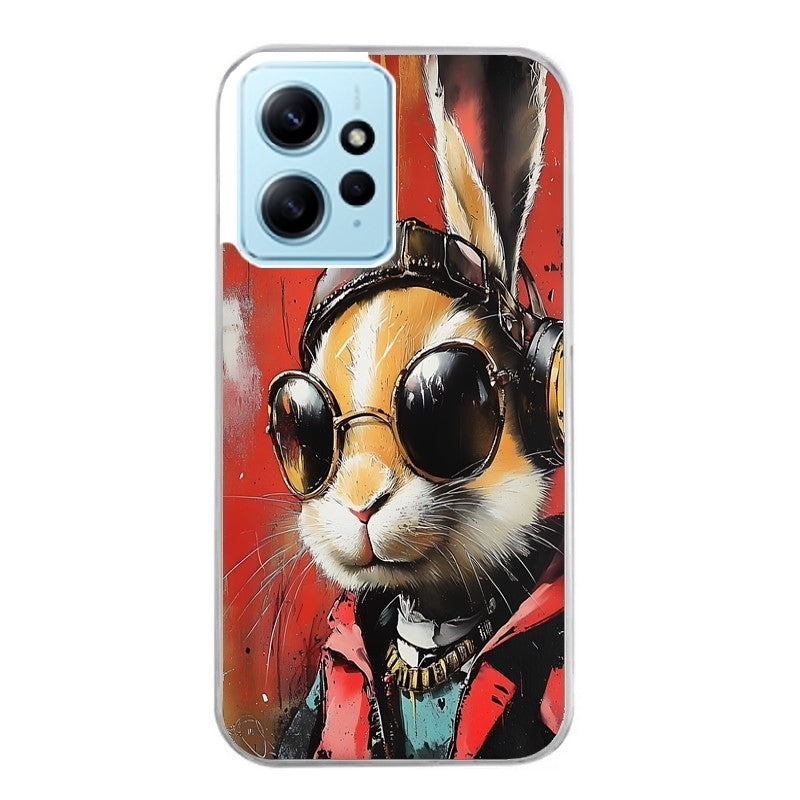 Coque taperso pour Redmi Note 12 4G 5G PRO 4G avec motif lapin tag protection antichoc personnalisée
