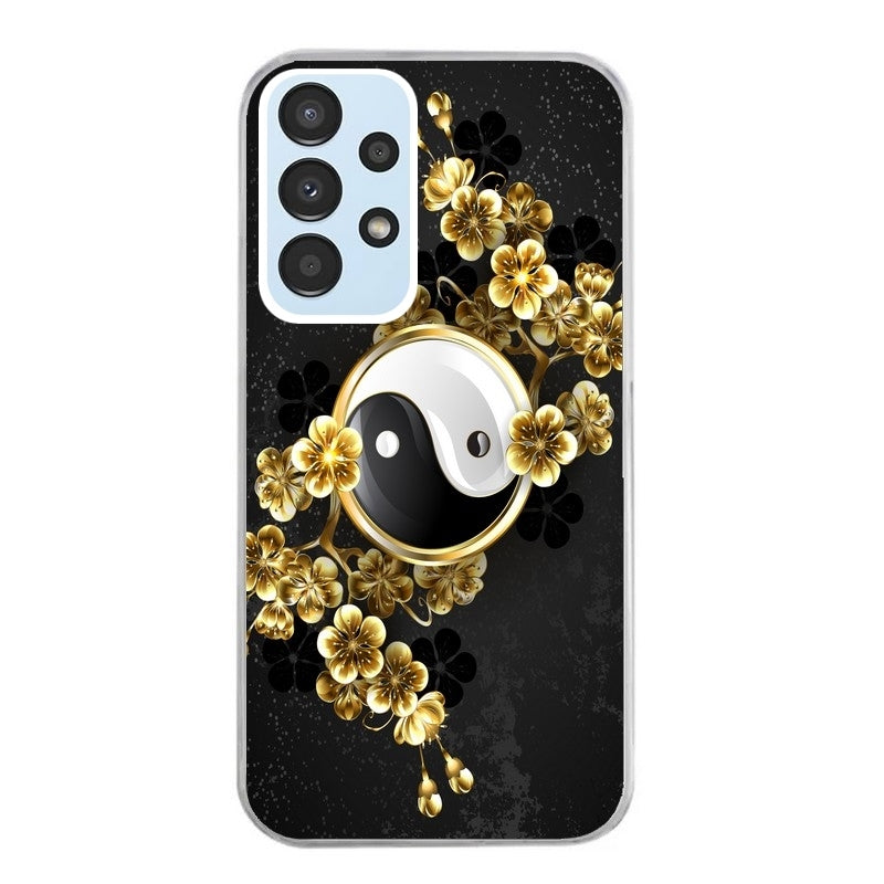 Coque taperso pour Galaxy A13 4G et 5G A23 A53 avec motif yin yang et fleur protection antichoc personnalisée