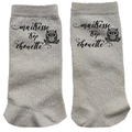 Chaussettes paillettes crème motif maitresse trop chouette