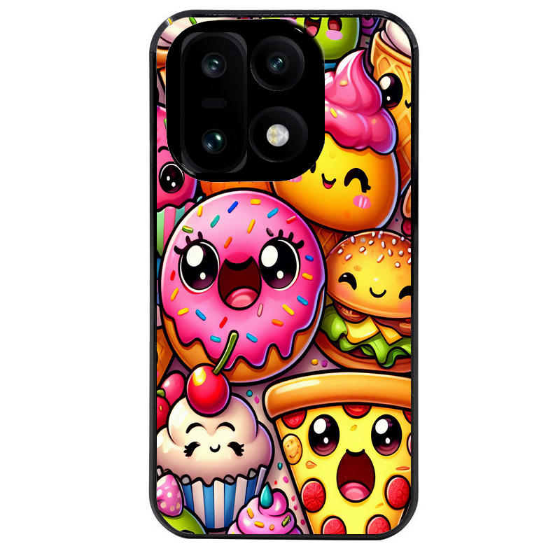 Coque noire taperso pour OnePlus 15 avec motif anime donut kawaii protection antichoc personnalisée