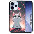 Coque noire taperso pour OPPO Reno 15 et F FS 5G avec motif chat anime avec votre prenom protection antichoc personnalisée