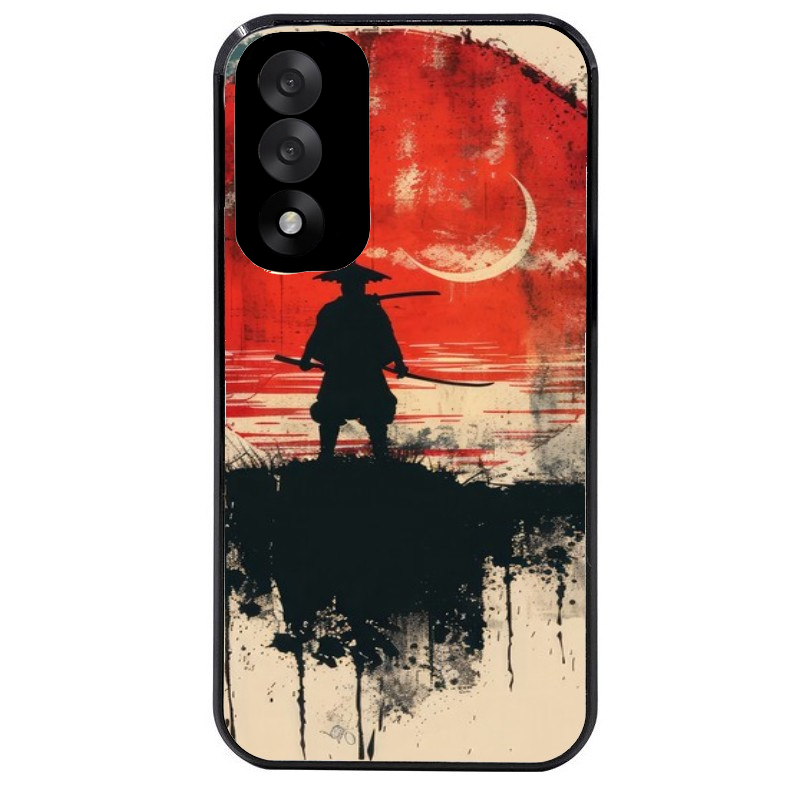 Coque noire taperso pour OnePlus Nord 5 avec motif samourai rouge protection antichoc personnalisée