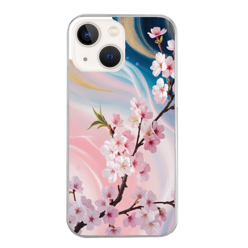 Coque taperso pour Iphone 15 et PRO PLUS PRO MAX avec motif marbre fleur cerisier protection antichoc personnalisée