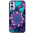 Coque noire taperso pour OnePlus 9 et 9 PRO avec motif tropical mandala et fleur violet protection antichoc personnalisée