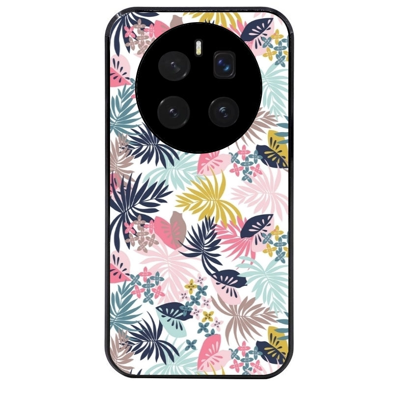 Coque noire taperso pour Magic 7 LITE et PRO avec motif jungle et fleur rose protection antichoc personnalisée