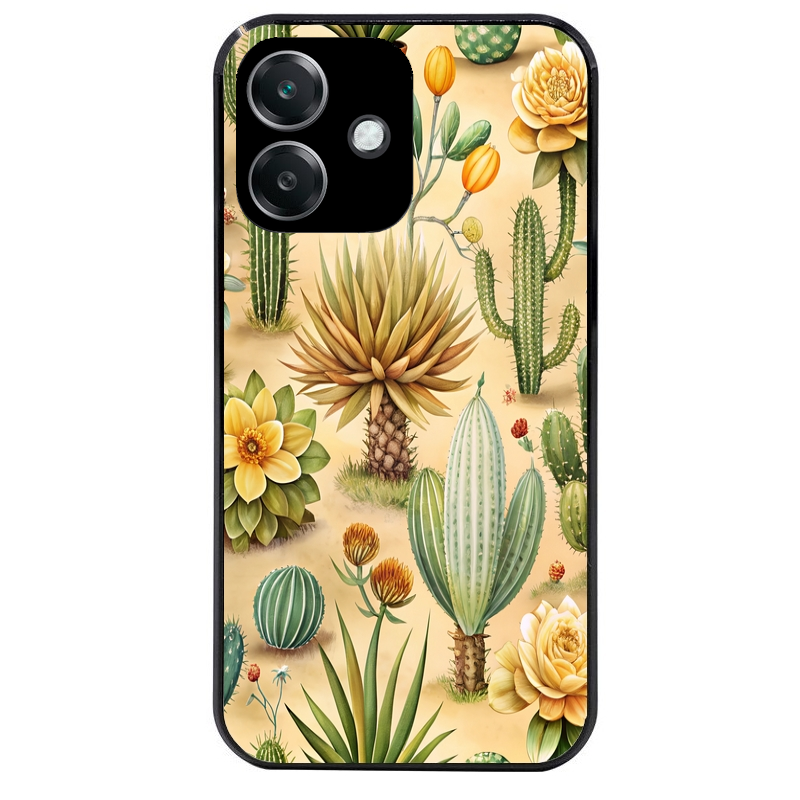 Coque noire taperso pour OPPO A40 avec motif cactus et succulent protection antichoc personnalisée
