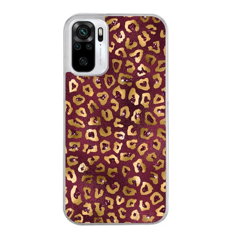 Coque taperso pour Redmi Note 10 4G 5G PRO 10S avec motif leopard grenat protection antichoc personnalisée