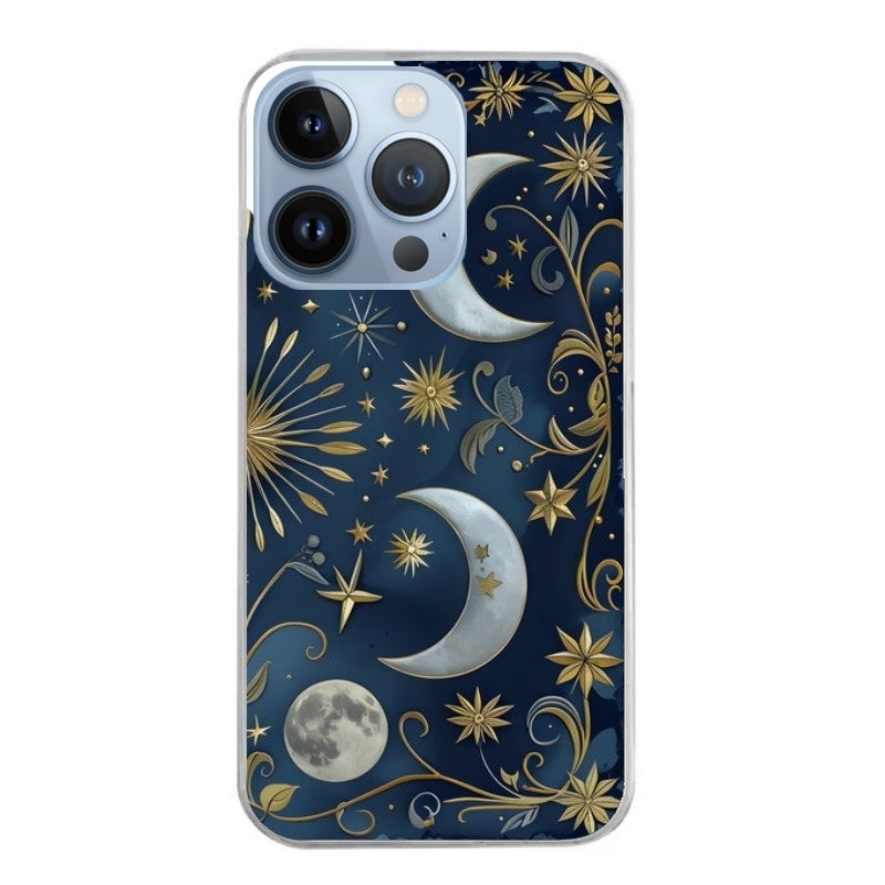Coque taperso pour Iphone 12 et PRO MINI PRO MAX avec motif lune astre protection antichoc personnalisée