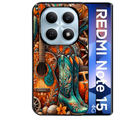 Coque noire taperso pour Redmi Note 15 et PRO PLUS 4G 5G avec motif cow boy et texas automne protection antichoc personnalisée