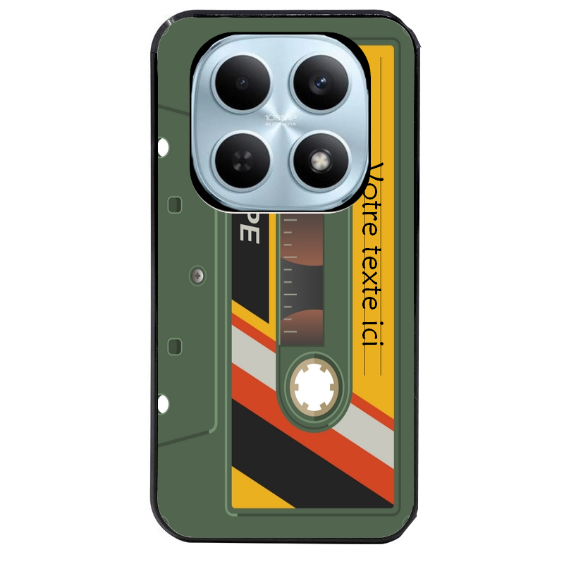 Coque noire taperso pour POCO M8 5G et PRO 5G personnalisable avec motif cassette kaki protection antichoc personnalisée