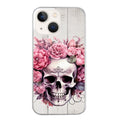 Coque taperso pour Iphone 15 et PRO PLUS PRO MAX avec motif tete de mort floral protection antichoc personnalisée