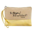 Pochette personnalisée le bazar tout un art en jute et doré en jute et doré