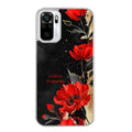 Coque taperso pour Redmi Note 10 4G 5G PRO 10S avec motif fleur rouge avec prenom protection antichoc personnalisée