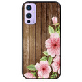 Coque noire taperso pour OnePlus 9 et 9 PRO avec motif bois avec fleur rose protection antichoc personnalisée