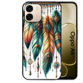 Coque noire taperso pour OPPO A6 A6X 4G et 5G avec motif plumes et bijoux protection antichoc personnalisée