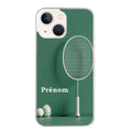 Coque taperso pour Iphone 14 et PRO PLUS PRO MAX avec motif badminton sport personnalise protection antichoc personnalisée