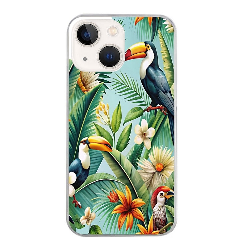 Coque taperso pour Iphone 14 et PRO PLUS PRO MAX avec motif perroquet tropical protection antichoc personnalisée