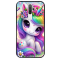 Coque noire taperso pour OPPO A5 A9 2020 avec motif licorne et fleurs protection antichoc personnalisée