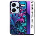 Coque noire taperso pour Redmi Note 13 PRO PLUS 5G avec motif tropical violet et des fleurs protection antichoc personnalisée