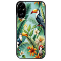 Coque noire taperso pour Honor 200 et Lite Pro Smart avec motif perroquet tropical protection antichoc personnalisée
