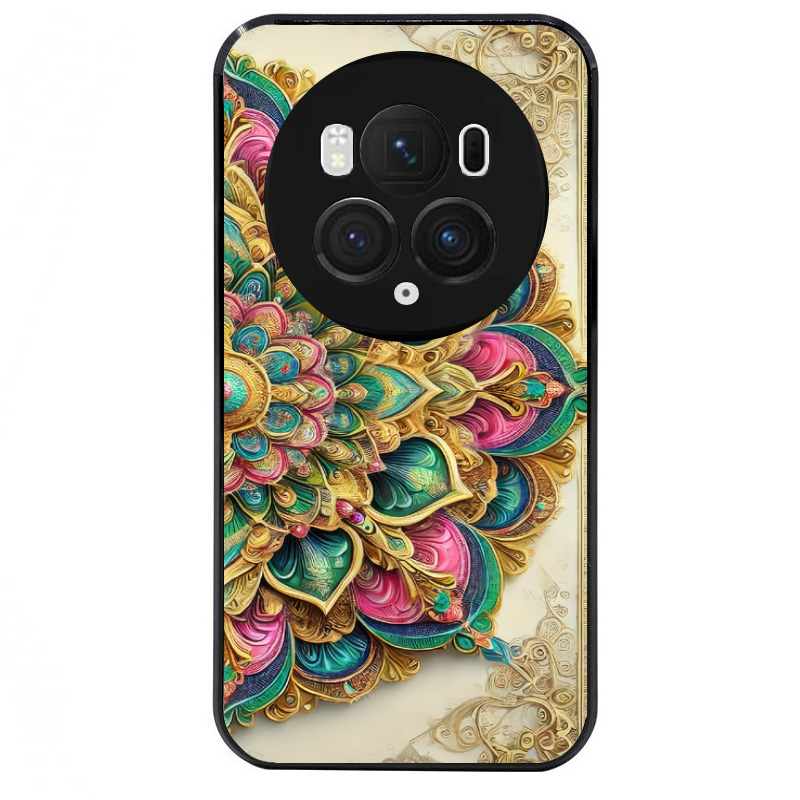 Coque noire taperso pour Magic 5 6 LITE et PRO avec motif mandala 3 protection antichoc personnalisée