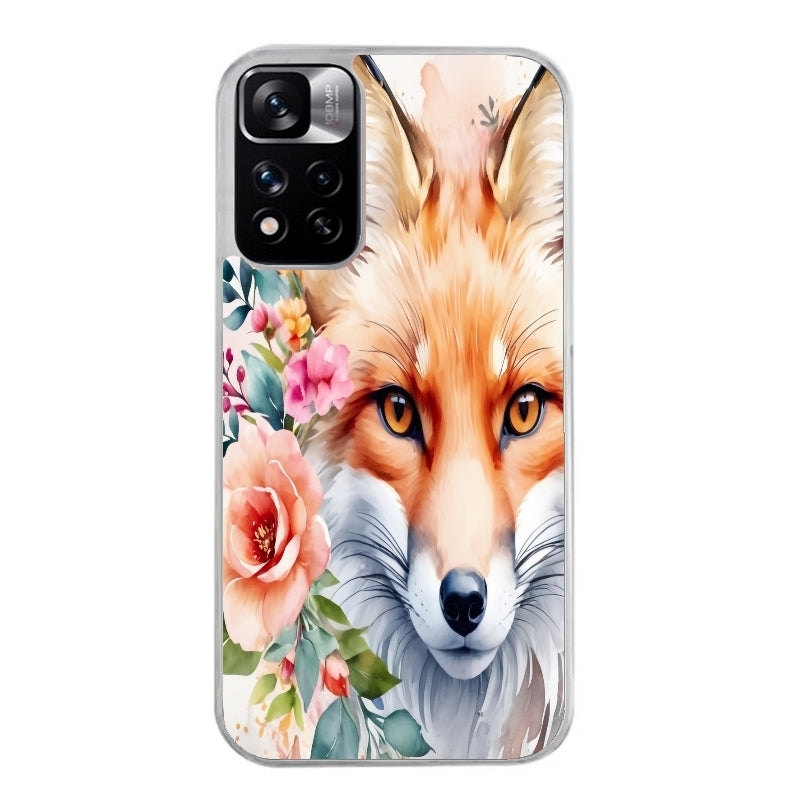 Coque taperso pour Redmi Note 10 4G 5G PRO 10S avec motif renard fox et fleurs protection antichoc personnalisée