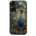 Coque noire taperso pour POCO M6 4G avec motif paon bijoux protection antichoc personnalisée