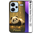Coque noire taperso pour Redmi Note 13 PRO PLUS 5G avec motif panda et papillon personnalisee protection antichoc personnalisée