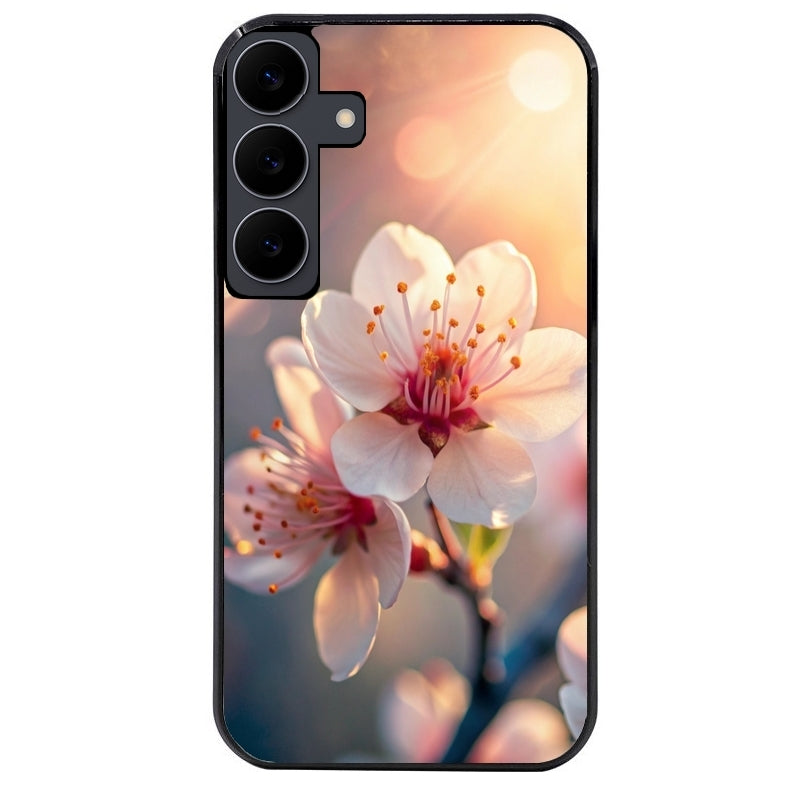 Coque noire taperso pour galaxy A06 A16 A26 A36 A56 avec motif fleur de cerisier protection antichoc personnalisée