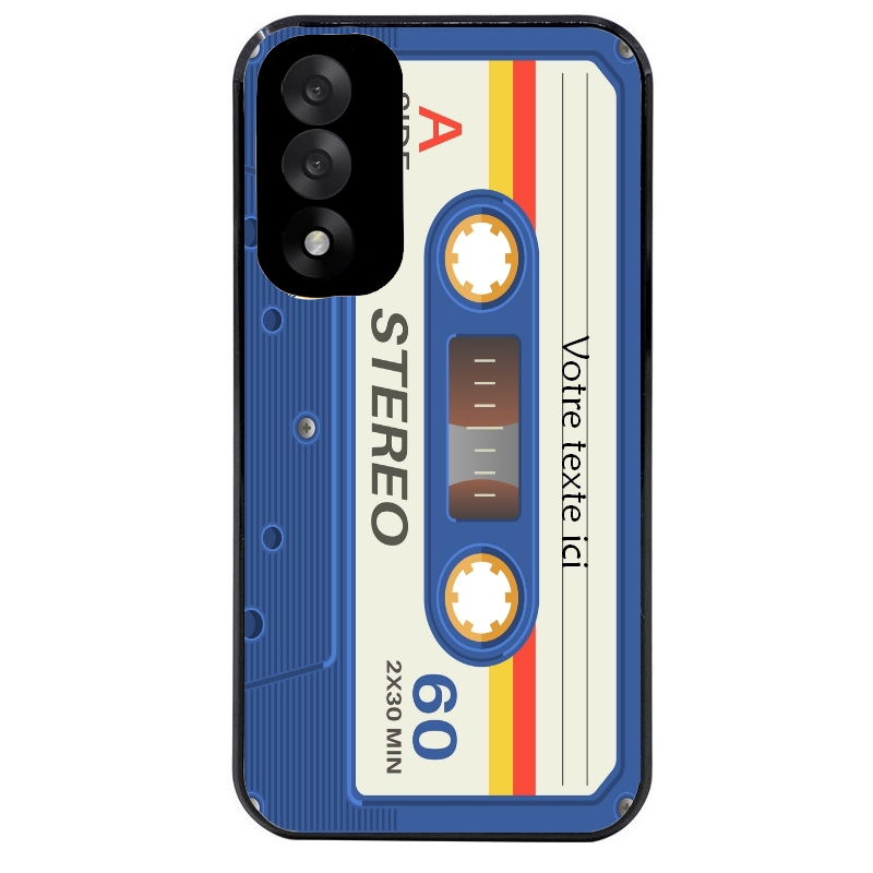 Coque noire taperso pour OnePlus Nord 5 personnalisable avec motif cassette bleu protection antichoc personnalisée