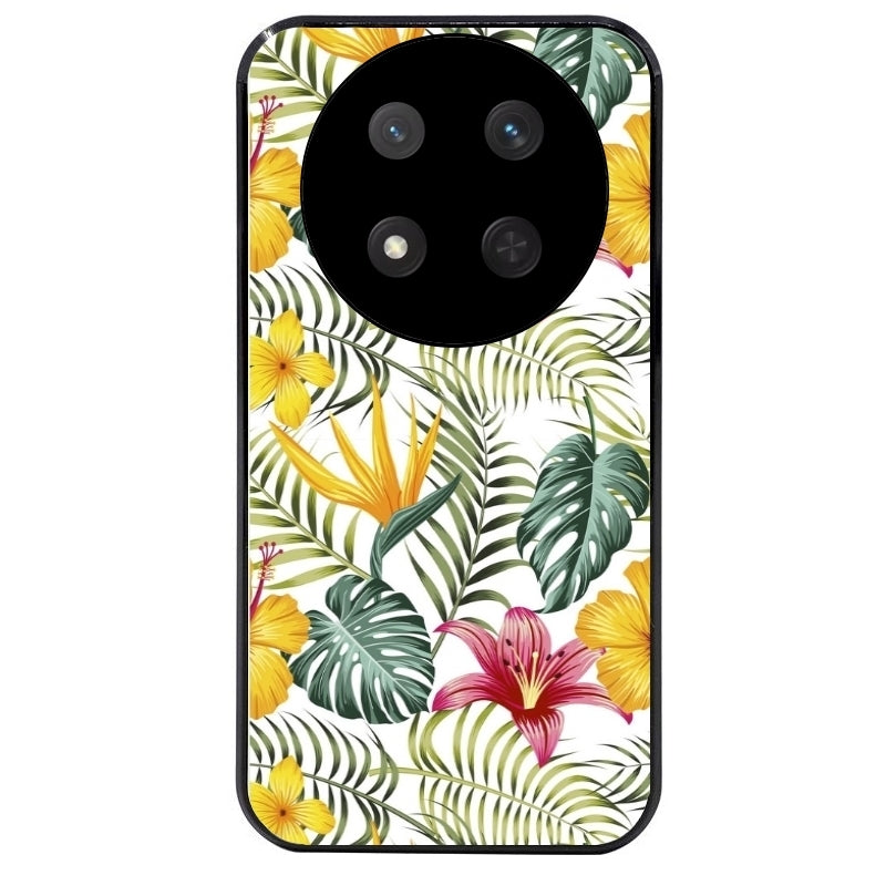 Coque noire taperso pour Magic 7 LITE et PRO avec motif jungle et fleur hibiscus protection antichoc personnalisée