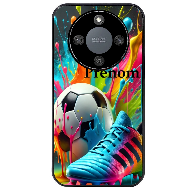 Coque noire taperso pour Magic 5 6 LITE et PRO avec motif foot color personnalisee protection antichoc personnalisée