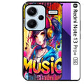 Coque noire taperso pour Redmi Note 13 PRO PLUS 5G avec motif anime manga et music protection antichoc personnalisée