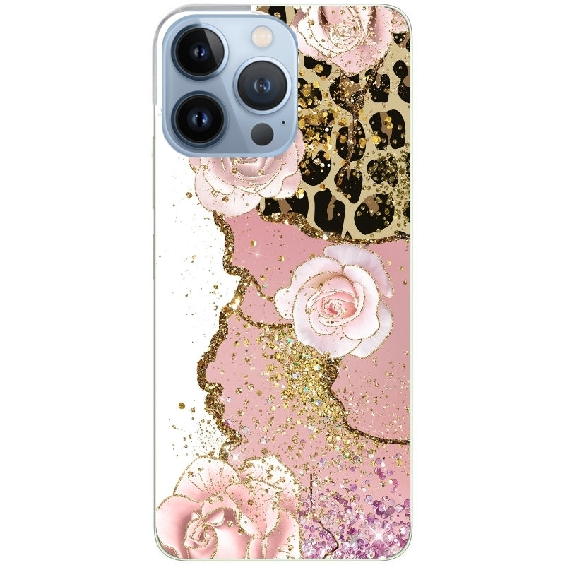 Coque taperso pour Iphone 13 et PRO MINI PRO MAX avec motif marbre fleur leopard protection antichoc personnalisée