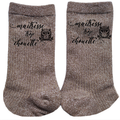 Chaussettes paillettes bronze motif maitresse trop chouette