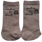 Chaussettes paillettes bronze motif maitresse trop chouette