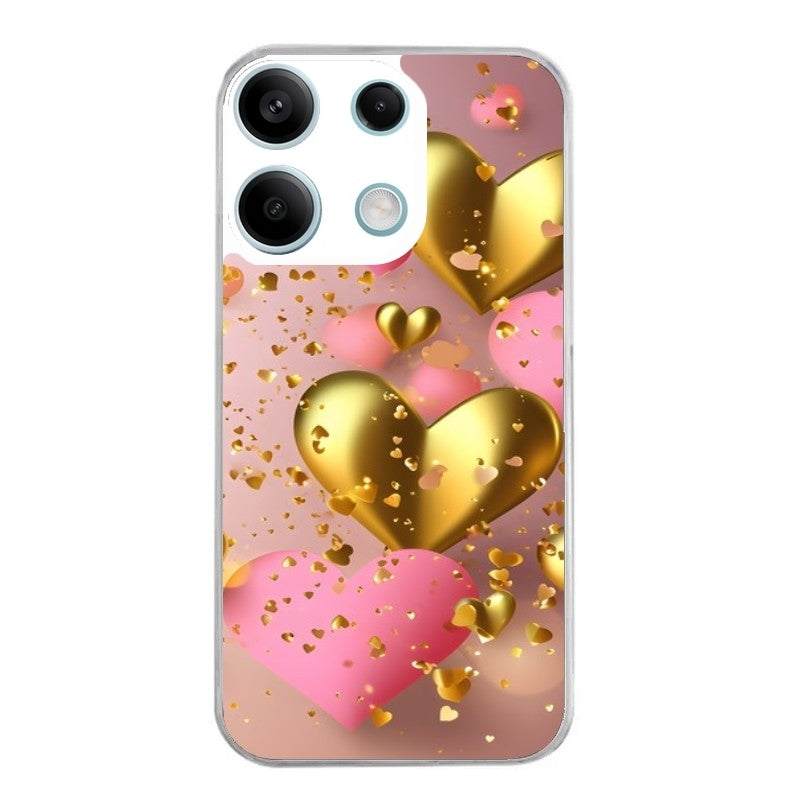 Coque taperso pour POCO M6 PRO 4G avec motif coeur rose protection antichoc personnalisée