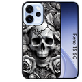 Coque noire taperso pour OPPO Reno 15 et F FS 5G avec motif tete de mort fleur protection antichoc personnalisée