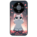 Coque noire taperso pour Magic 5 6 LITE et PRO avec motif chat anime avec votre prenom protection antichoc personnalisée