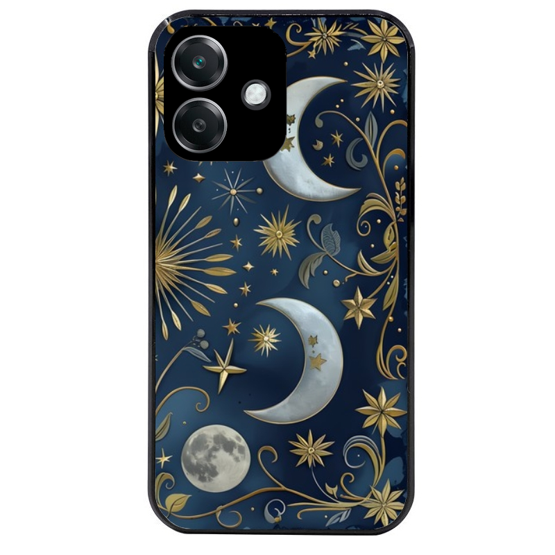 Coque noire taperso pour OPPO A40 avec motif lune et etoile protection antichoc personnalisée