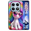 Coque noire taperso pour Redmi Note 15 et PRO PLUS 4G 5G avec motif licorne pop art protection antichoc personnalisée