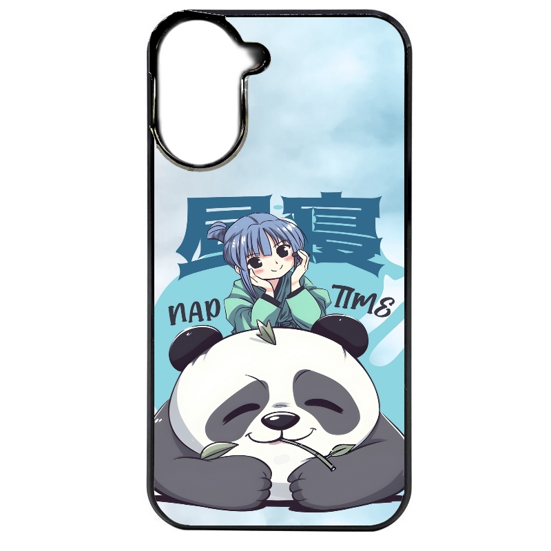 Coque noire taperso pour POCO C71 4G avec motif panda anime protection antichoc personnalisée