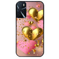 Coque noire taperso pour OPPO A16 et A16S avec motif coeur rose protection antichoc personnalisée