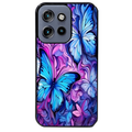 Coque noire taperso pour Moto Edge 60 et Neo Fusion Pro avec motif papillon violet uv protection antichoc personnalisée