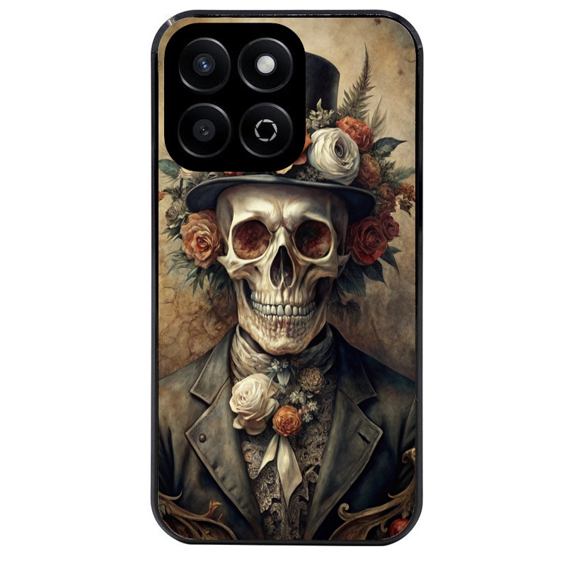Coque noire taperso pour Honor 400 et Lite Pro Smart avec motif tete de mort chapeau protection antichoc personnalisée
