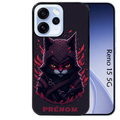 Coque noire taperso pour OPPO Reno 15 et F FS 5G avec motif chat samourai personnalise protection antichoc personnalisée