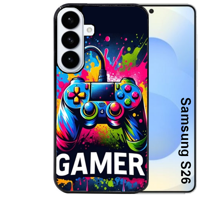 Coque noire taperso pour galaxy S26 et PLUS ULTRA FE avec motif gamer protection antichoc personnalisée