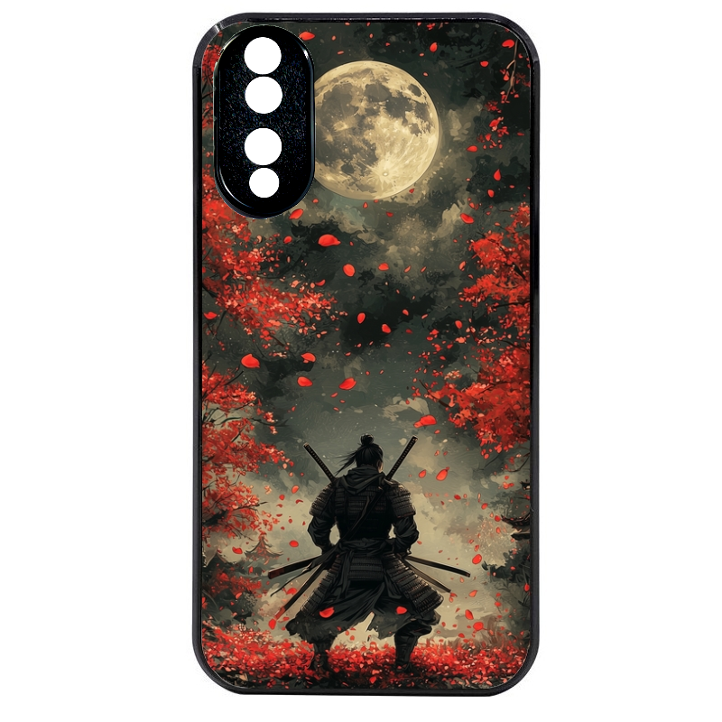 Coque noire taperso pour Honor 70 LITE 90 et LITE avec motif samourai et katana protection antichoc personnalisée