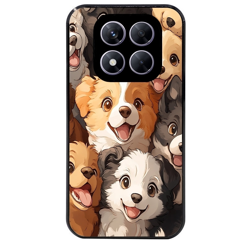 Coque noire taperso pour Redmi Note 14 et PRO PLUS 4G 5G avec motif chien smile protection antichoc personnalisée